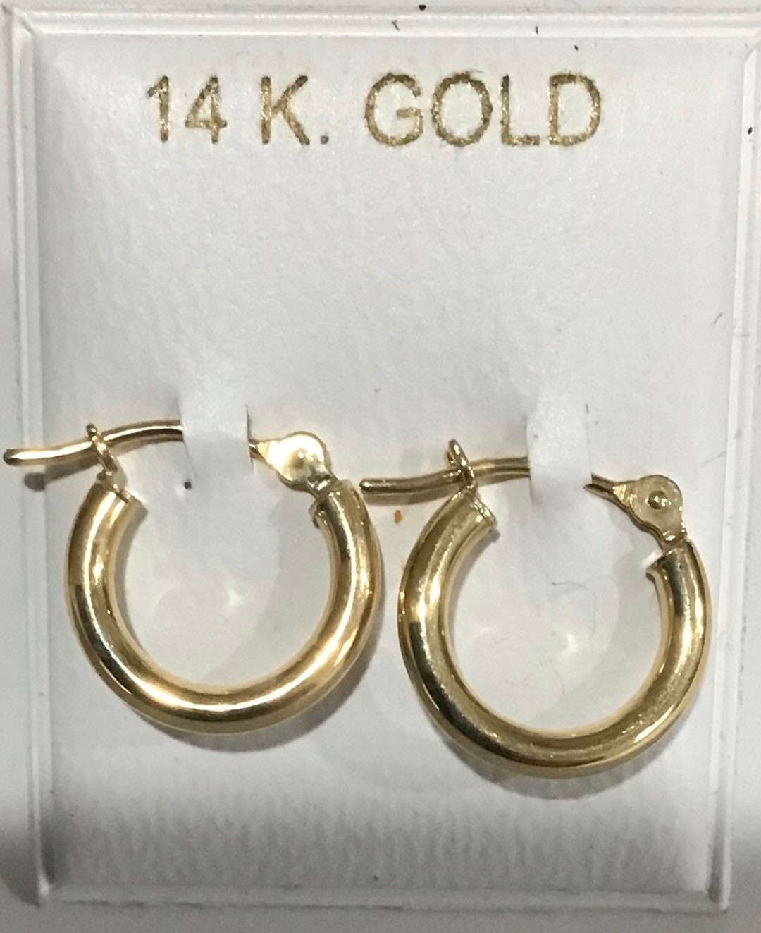 New 14kt Gold Hoop Earrings for Babygirlwoman or Man 10mm 3/8