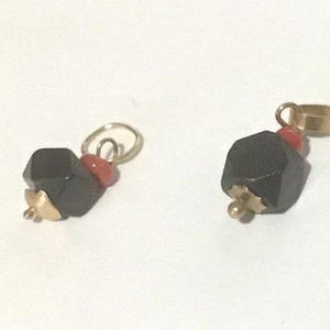 New 14k Gold Genuine ‘AZABACHE’ TINY 3mm Bead with Coral Bead Charm