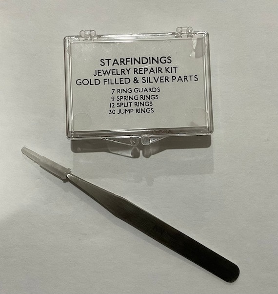 New Jewelry Repair Kit Gold Filled Sterling Parts W/tweezer