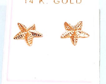 Neue 14k Gold gemustert SETERN Ohrstecker