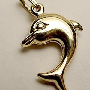 New 14kt Solid Gold Dolphin Pendant/Charm-Made in Italy