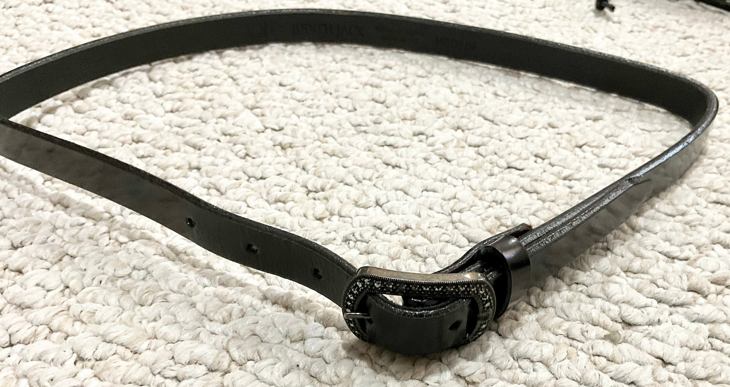 Judith Jack Genuine Calfskin Black Tan Belt Accessories Women’s Made in the USA! VTG 1990 main image 4