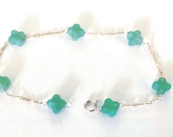 Neue berühmte Designer 14k Gold Clover Aventurin Armband-Fußkettchen-Halskette in verschiedenen Längen