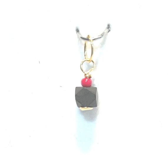 New 14k Gold Tiny 3mm GENUINE 'AZABACHE BEAD' Charm/Pendant