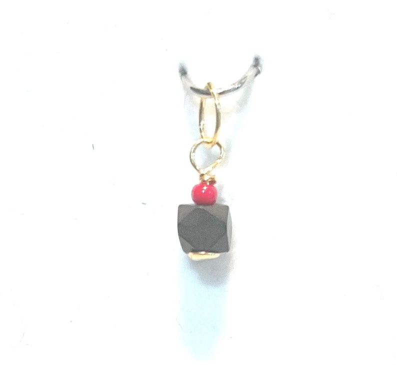 New 14k Gold Tiny 3mm GENUINE 'AZABACHE BEAD' Charm/Pendant image 1
