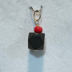 New 14k Gold Medium 7mm GENUINE &#39;AZABACHE Bead&#39; Charm/Pendant