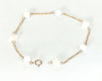 New 14kt Gold Perlmutt berühmte Designer Armband für Babys oder Damen