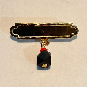 New 14kt Gold Azabache Blank (For Engraving) Baby Pin