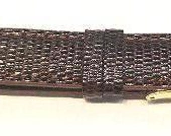 Accutron BROWN Lizard Grain Leather Xlong (XXL) Strap w/SS Signed Buckle