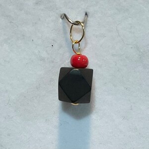 New 14k Gold Large 8mm GENUINE &#39;AZABACHE Bead&#39; Charm/Pendant