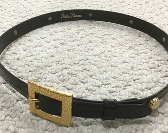 Vintage Women’s PALOMA PICASSO Black Patent Leather Belt