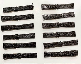 Brand New 12 pcs Brown Alligator Grain 19mm (3/4") Genuine Leather Straps