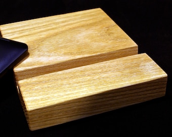 Solid ash Tablet stand, Desk stand for iPad, Desk holder for iPad, wooden tablet or iPad holder
