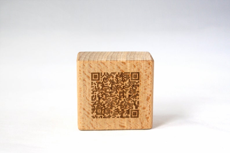 One Block Qr Code Set of 6 Beech QR Code Blocks, Restaurant QR Menu, Custom QR Code Sign ...