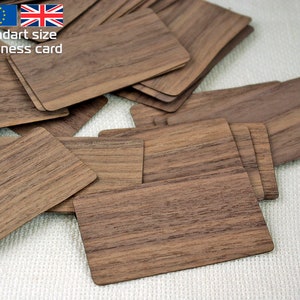 50 Stück Visitenkarten in Walnuss-Furnier, Größe EU/UK, Größe 85х55 mm, Dicke 0.52 mm, Holzkarten, einzigartige Visitenkarten, Holz-Tischkarten