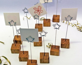 30 oak Place card holders for Wedding & Event, wood Table Stands, Table number holders, Wedding place card stand, Name card holders