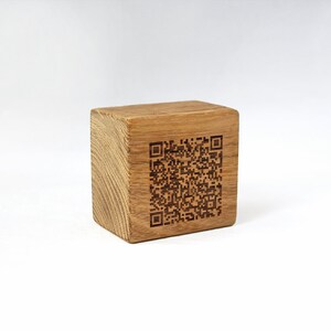 One Block Qr Code Set of 6 Oak QR Code Blocks, Restaurant QR Menu, Custom QR Code Sign ...