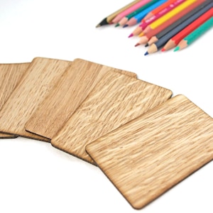 20 tarjetas de visita de chapa de roble, tamaño 90x50 mm, grosor 2,50 mm, tarjetas de lugar únicas, tarjetas de madera en blanco, etiquetas de regalo de madera, tarjetas de lugar de madera