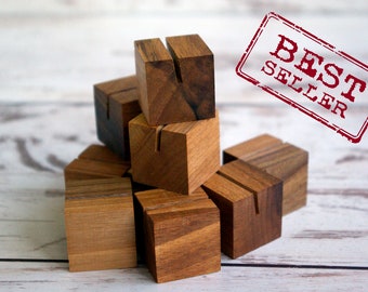 100 walnut Place card holders for Wedding & Event, wood Table Stands, Table number holders, Wedding place card stand, Name card holders