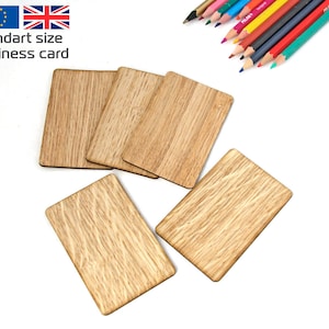 20 tarjetas de chapa de roble, tarjetas de visita tamaño UE/RU, tamaño 85x55 mm, grosor 2,50 mm, tarjetas de madera en blanco, tarjetas de visita únicas, tarjetas DIY