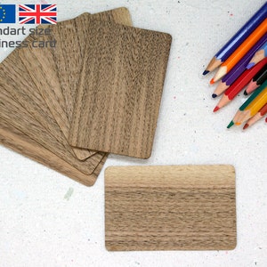 50 tarjetas de presentación en chapa de nogal, tamaño UE/Reino Unido, 85 x 55 mm, grosor 0,90 mm, tarjetas de madera en blanco, tarjetas de presentación únicas, tarjetas DIY
