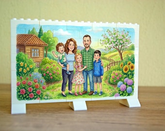 Bloc photo personnalisé avec briques, cadeau original et amusant pour mariage, anniversaire, cadeau de famille, puzzle souvenir imprimé UV sur mesure