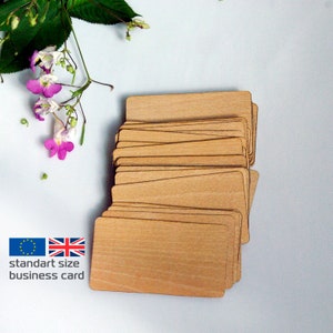 100 kaarten beukenfineer, visitekaartjes EU/VK-formaat, 85 x 55 mm, 0,56 mm dik, houten kaarten, unieke visitekaartjes, houten plaatskaarten