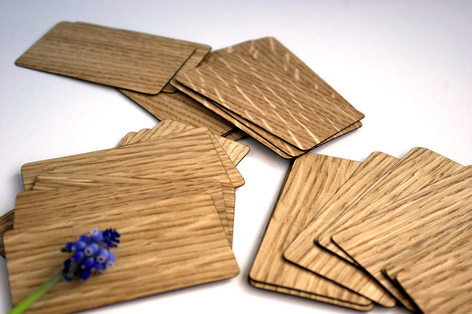 50 Oak wood blank cards wooden business cards wood place Etsy