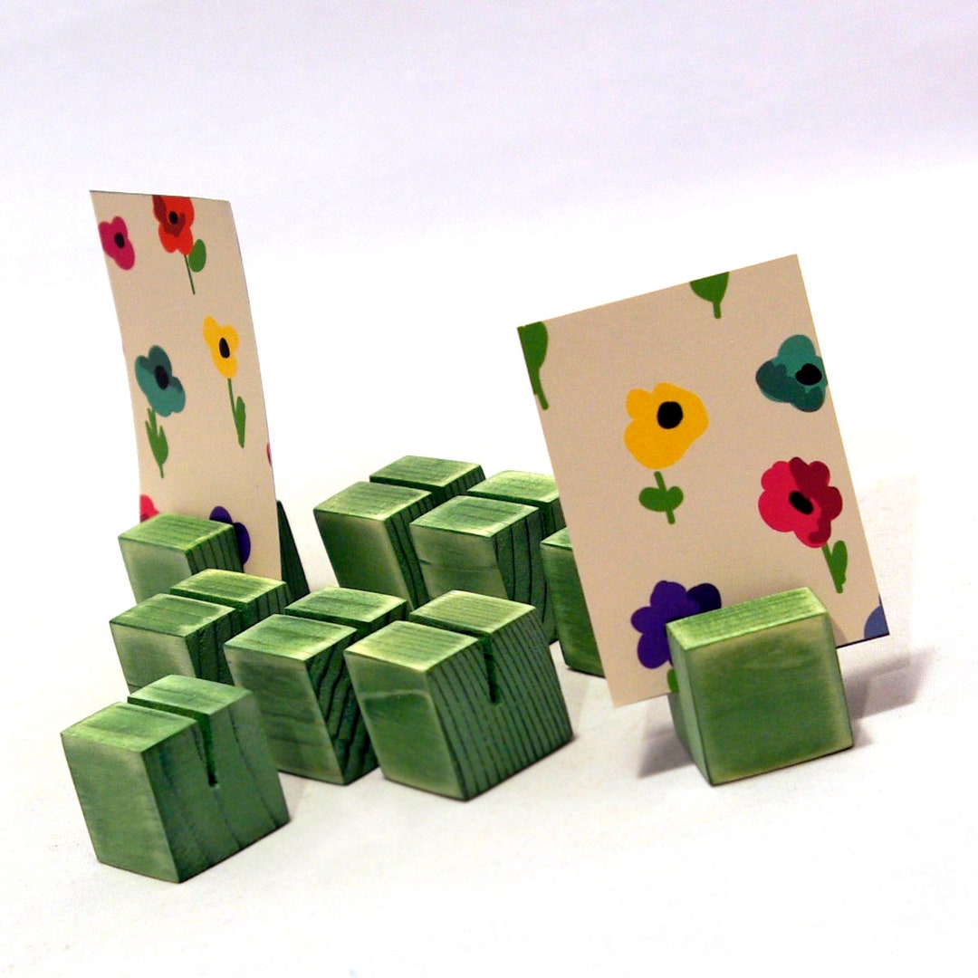 30 Colored Place Card Holders for Wedding & Event, Wood Table Stands ...
