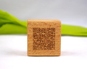 Set of 6 beech QR code blocks, Restaurant QR menu, custom QR code sign, qr code social media sign, personalized qr sign, WiFi qr code