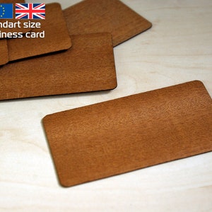 50 cartes en placage d'acajou, tailles UE/Royaume-Uni, taille 85х55 mm, épaisseur 1,00 mm, cartes vierges en bois, cartes de visite uniques, cartes DIY