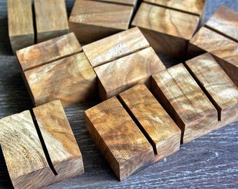70 walnut Place card holders for Wedding & Event, wood Table Stands, Table number holders, Wedding place card stand, Name card holders