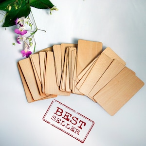 100 visitekaartjes van beukenfineer, formaat 90х50 mm, dikte 0,56 mm, houten blanco kaarten, unieke plaatskaarten, houten kaarten, houten cadeaukaartjes, doe-het-zelfkaarten