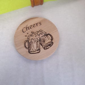 Set of 12 Personalized Solid beech Coasters, Custom Engraved Wooden Coaster, Custom Logo/QR code, Business gift, Wedding gift, Bar coasters