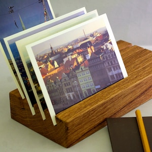 Solid oak Photo Holder, wooden Multiple Photo Display, Postcard Holder, Print Display, Picture Display, Wood Print Holder, Photo Stand