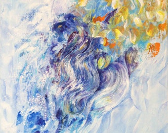 Acrylgemälde auf Leinwand, abstrakte Kunst, für Innendekoration, Geschenkidee, RENAISSANCE