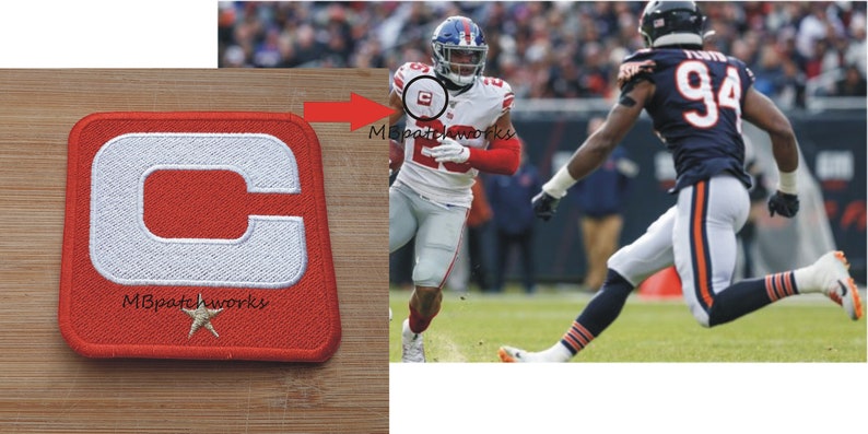 c patch on football jersey