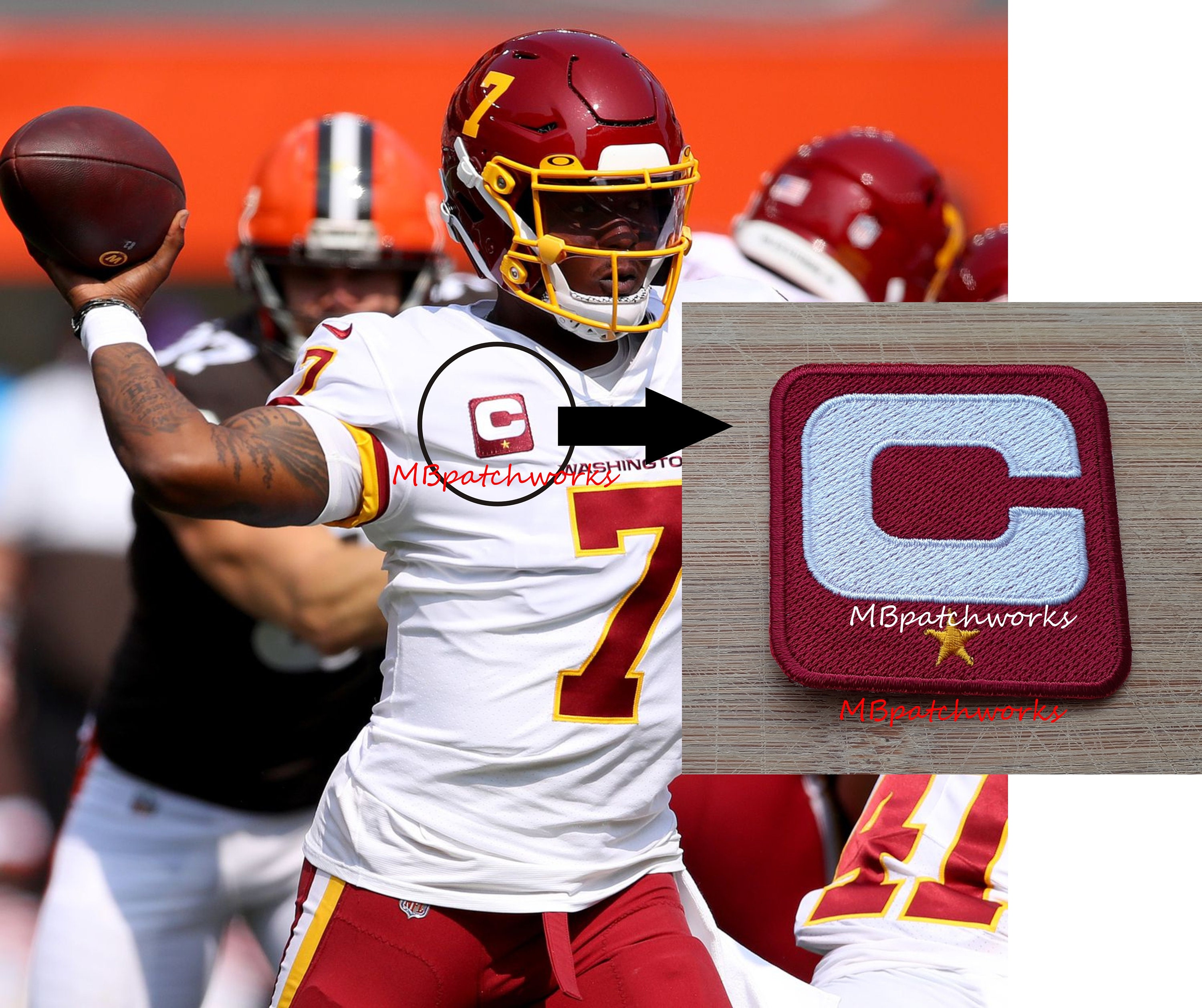 Washington Football Team Captain C Patch Logo Patch NFL Etsy