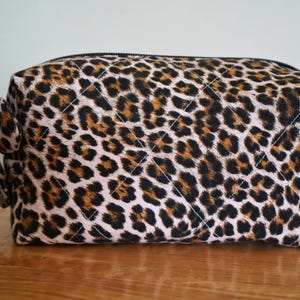 Fierce & Fabulous: Leopard Print Handmade Small Makeup Bag
