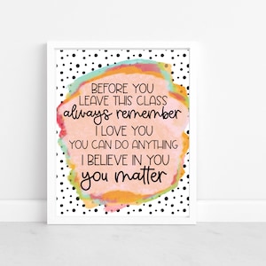 DIGITAL DOWNLOAD / Classroom Decor Print / 8x10