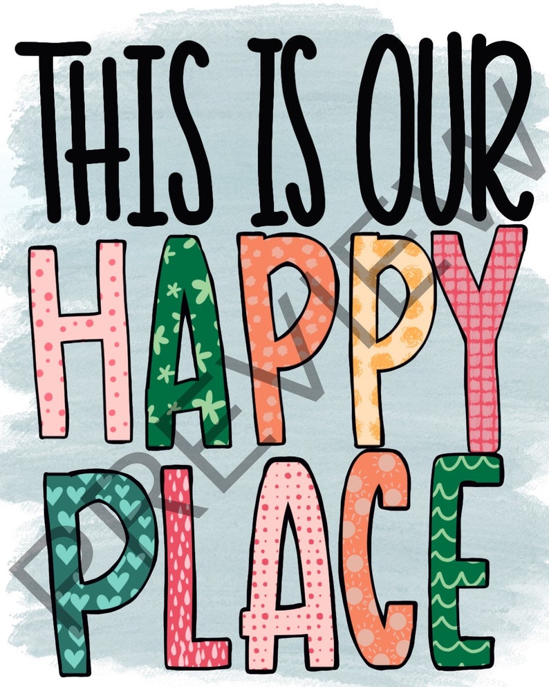 DIGITAL DOWNLOAD / This Is Our Happy Place Print / Multiple Etsy
