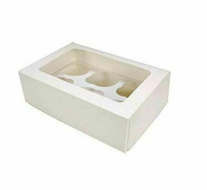 Cupcake Boxes Hold 1/2/4/6/12 Hole Clear Window 3 Deep Etsy
