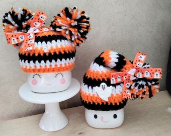 Crochet Halloween marshmallow mug hat, ghost, tiered tray, Halloween decor, mug topper, Halloween tiered tray, spider, ghost, boo,