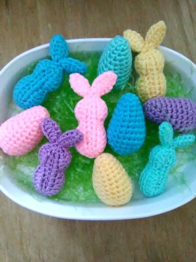 Crochet Easter egg bowl fillers Easter decor crochet eggs Etsy