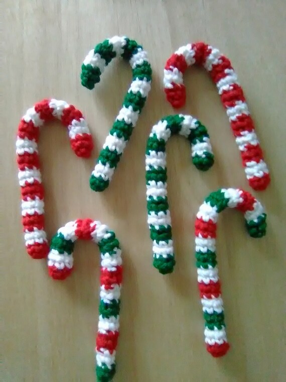 crocheted candy canes crocheted ornaments ornaments Christmas ornaments candy canes candy cane ornaments