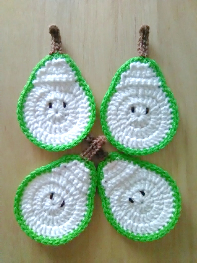 Pear coasters crochet pear coasters crochet pears crochet Etsy