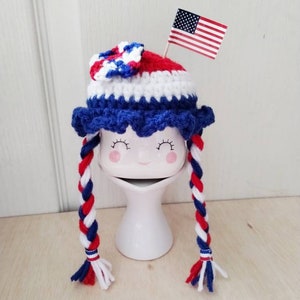 Crochet fourth of July marshmallow mug hats, Uncle Sam hat, July fourth hat, tier tray decor, patriotic, girl, mug topper, memorial day,