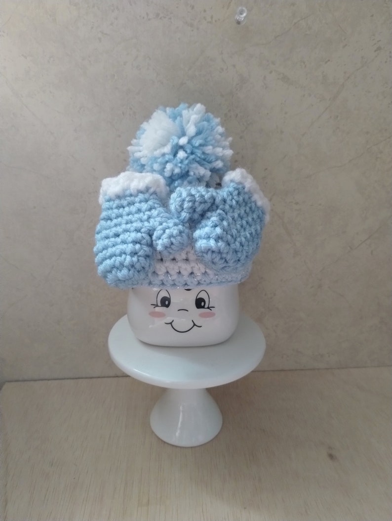 Crochet winter mitten marshmallow mug hats, mug topper, Christmas, decor, tiered tray, winter, snowflake, mitten, ornaments, winter Bild 3