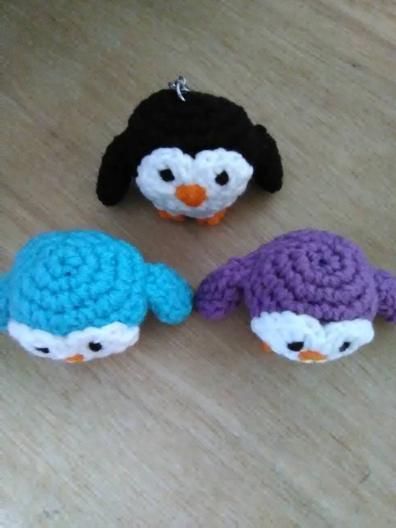 Crochet penguin keychain amigurumi penguin purse charm Etsy