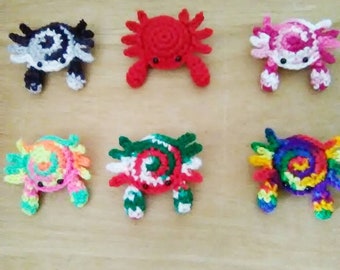Crochet crab, tiered tray decor, beach tier tray, ocean decor, beach lover gift, amigurumi crab, mini crab, rainbow decor, pride decor